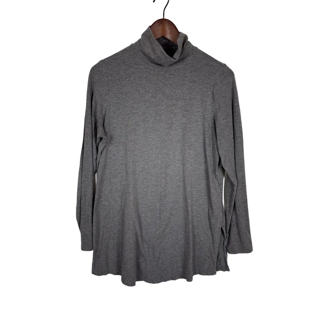 J.Jill Gray Turtleneck Tunic Top Long Sleeve Women's Small